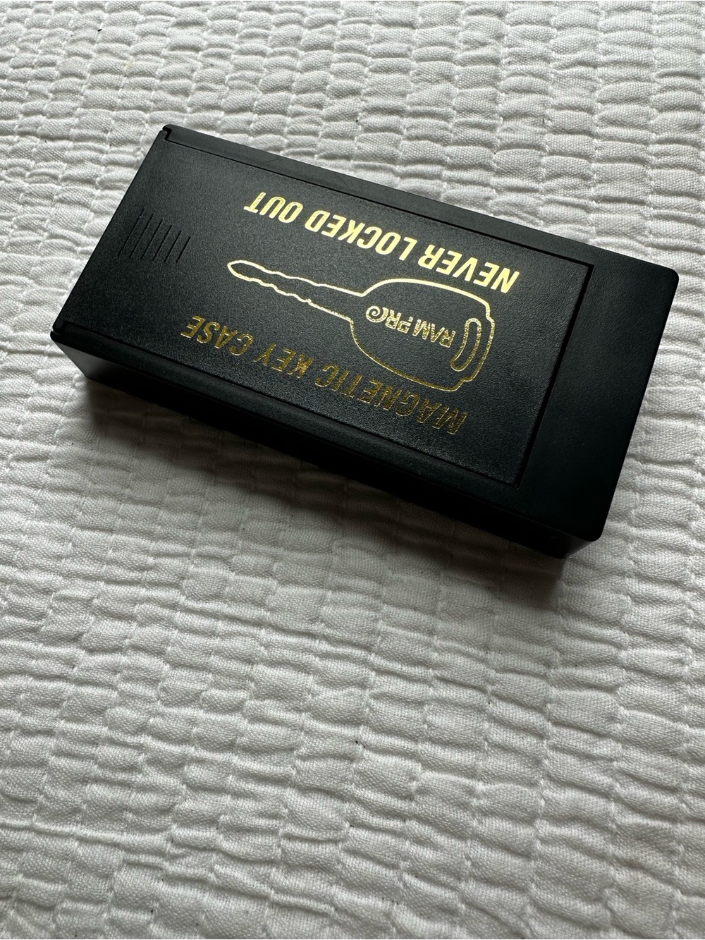 Magnetic Key Case - Black with Gold Print